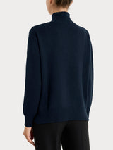Cardigan con collo alto in misto Lana e Angora Blu Donna - Ragno