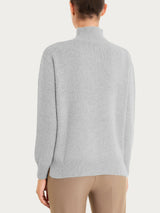 Cardigan con collo alto in misto Lana e Angora Neri Donna - Ragno