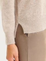 Cardigan con collo alto in misto Lana e Angora Grigi Donna - Ragno