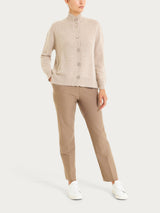 Cardigan con collo alto in misto Lana e Angora Grigi Donna - Ragno