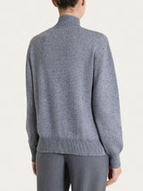 Cardigan con collo alto in misto Lana e Angora Neri Donna - Ragno