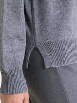 Cardigan con collo alto in misto Lana e Angora Neri Donna - Ragno