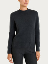 Maglia girocollo in filato Winter Cotton Neri Donna - Ragno