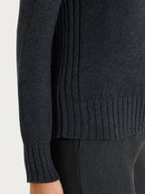 Maglia girocollo in filato Winter Cotton Neri Donna - Ragno