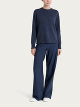 Maglia girocollo in filato Winter Cotton Azzurri Donna - Ragno