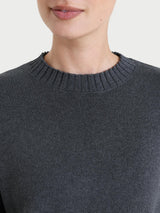 Maglia girocollo in filato Winter Cotton Neri Donna - Ragno