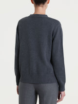 Cardigan con scollo a V e bottoni in Winter Cotton Neri Donna - Ragno