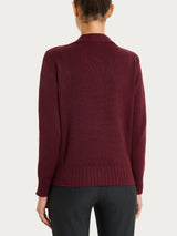 Cardigan con scollo a V e bottoni in Winter Cotton Viola Donna - Ragno