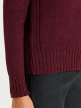 Cardigan con scollo a V e bottoni in Winter Cotton Viola Donna - Ragno