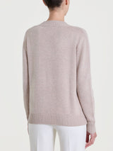 Maglia con scollo a V e con trecce in Natural Soft Grigi Donna - Ragno