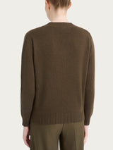 Maglia con scollo a V e con trecce in Natural Soft Verdi Donna - Ragno