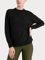 Maglia girocollo con trecce in Natural Soft Neri Donna - Ragno