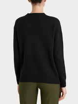 Maglia girocollo con trecce in Natural Soft Neri Donna - Ragno