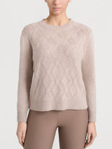 Maglia girocollo con trecce in Natural Soft Grigi Donna - Ragno
