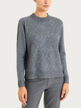 Maglia girocollo con trecce in Natural Soft Neri Donna - Ragno