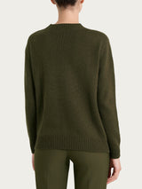 Maglia girocollo con trecce in Natural Soft Verdi Donna - Ragno