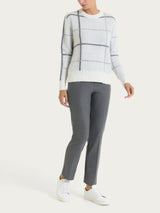 Maglia girocollo con check pattern in Natural Soft Neri Donna - Ragno