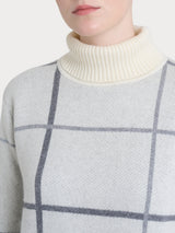 Dolcevita con check pattern in misto Lana e Angora Neri Donna - Ragno