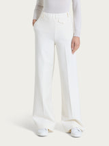 Pantalone a palazzo con taschino in Compact Bianchi Donna - Ragno