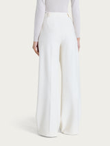 Pantalone a palazzo con taschino in Compact Bianchi Donna - Ragno