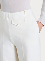 Pantalone a palazzo con taschino in Compact Bianchi Donna - Ragno