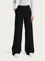 Pantalone a palazzo con taschino in Compact Neri Donna - Ragno