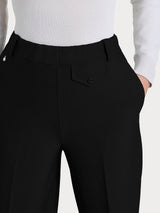 Pantalone a palazzo con taschino in Compact Neri Donna - Ragno