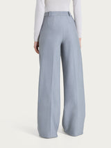 Pantalone a palazzo con taschino in Compact Neri Donna - Ragno