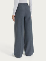 Pantalone a palazzo con taschino in Compact Neri Donna - Ragno