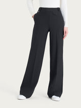Pantalone a palazzo con taschino in Compact Neri Donna - Ragno