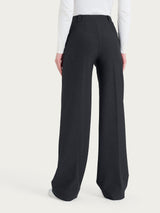 Pantalone a palazzo con taschino in Compact Neri Donna - Ragno