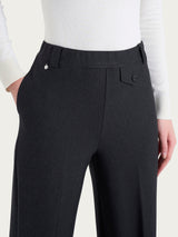 Pantalone a palazzo con taschino in Compact Neri Donna - Ragno