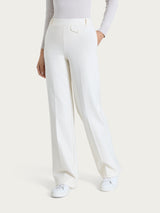 Pantalone ampio con taschino in Compact Bianchi Donna - Ragno