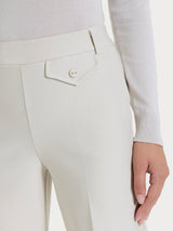 Pantalone ampio con taschino in Compact Bianchi Donna - Ragno