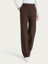 Pantalone ampio con taschino in Compact Marroni Donna - Ragno