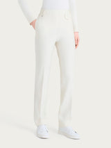 Pantalone dritto con taschino in Compact Bianchi Donna - Ragno