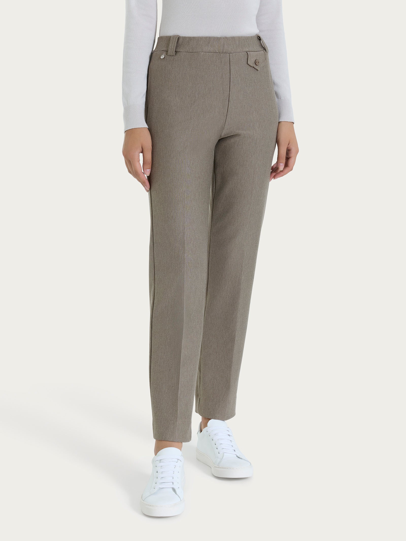 Pantalone dritto con taschino in Compact Grigi Donna - Ragno