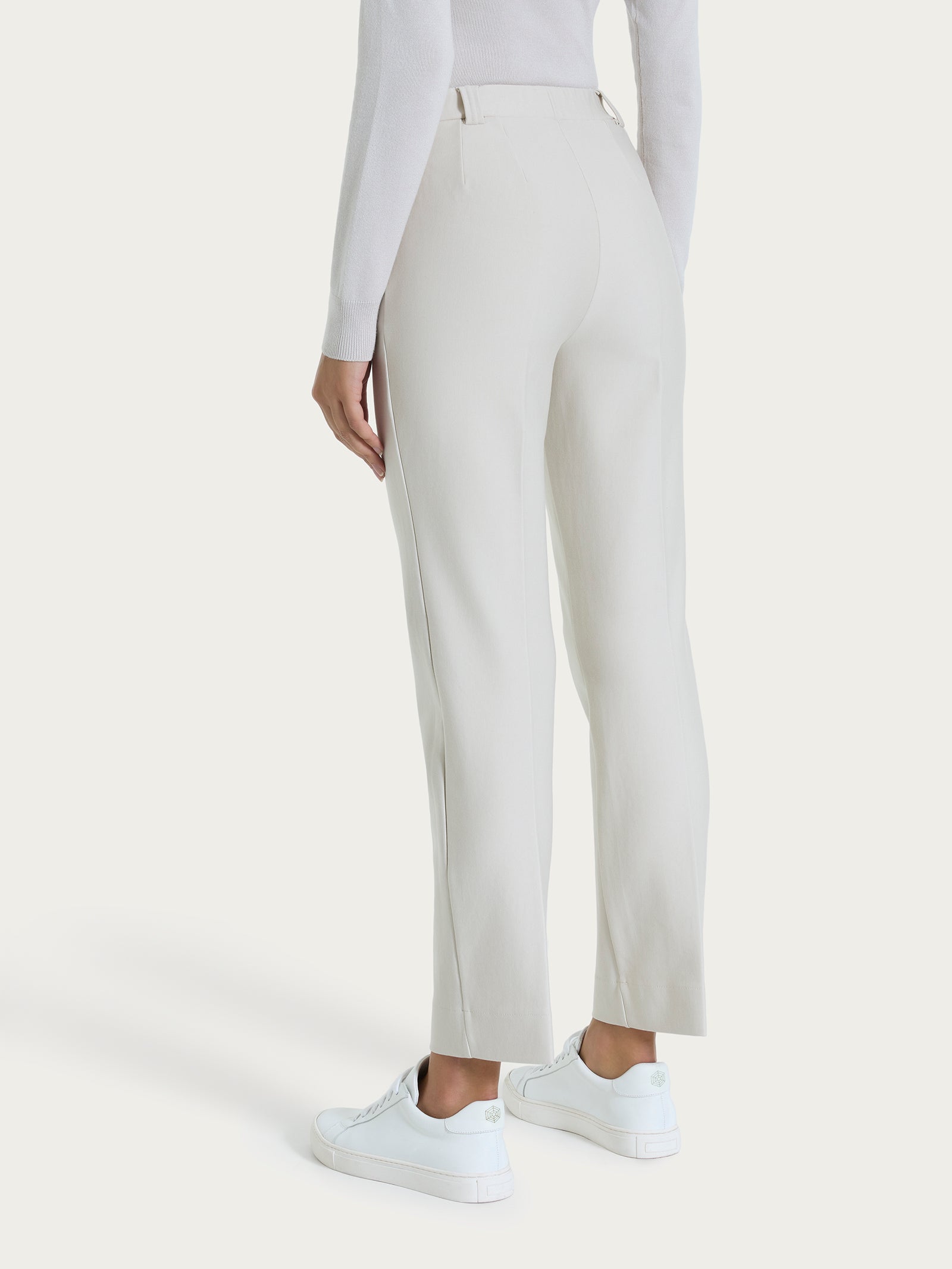 Pantalone dritto con taschino in Compact Bianchi Donna - Ragno