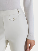 Pantalone dritto con taschino in Compact Bianchi Donna - Ragno