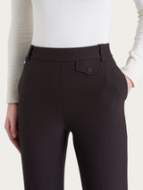 Pantalone dritto con taschino in Compact Marroni Donna - Ragno