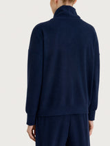 Giubbino con zip in Velvet Blu Donna - Ragno