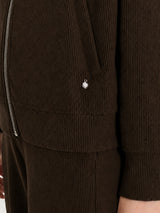 Giubbino con zip in Velvet Marroni Donna - Ragno