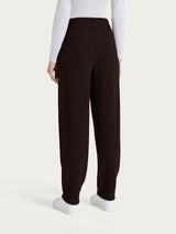 Pantalone a carota con tasche e pinces in Velvet Marroni Donna - Ragno