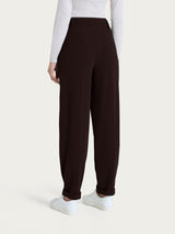 Pantalone a carota con tasche e pinces in Velvet Marroni Donna - Ragno