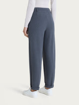 Pantalone a carota con tasche e pinces in Velvet Grigi Donna - Ragno