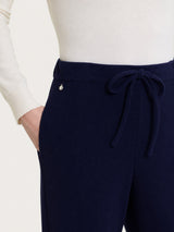 Pantalone jogger con tasche in Velvet Blu Donna - Ragno
