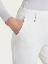 Pantalone dritto con tasche in Velvet Bianchi Donna - Ragno