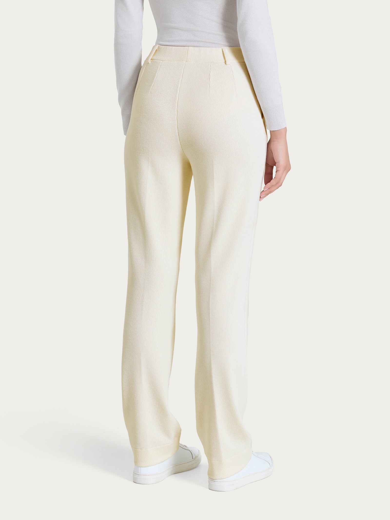 Pantalone dritto con tasche in Velvet Bianchi Donna - Ragno