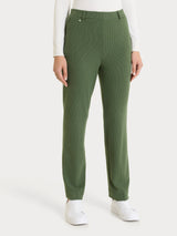 Pantalone dritto con tasche in Velvet Verdi Donna - Ragno