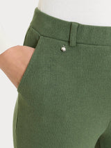 Pantalone dritto con tasche in Velvet Verdi Donna - Ragno